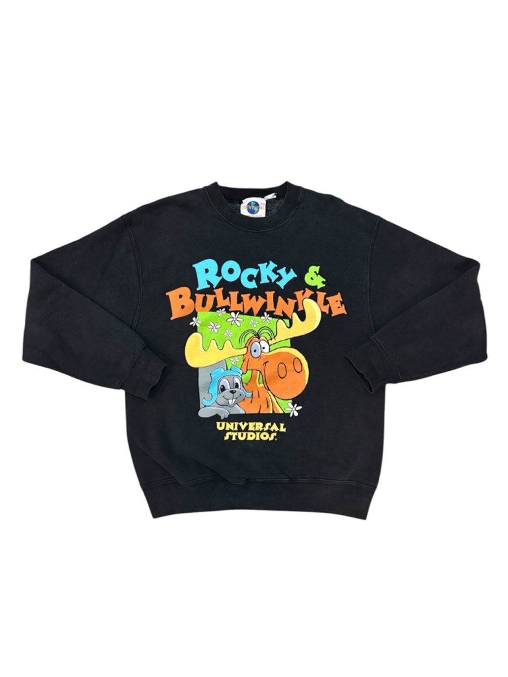 VTG 90s Rocky & Bullwinkle Sweatshirt Universal Studios medium men women unisex